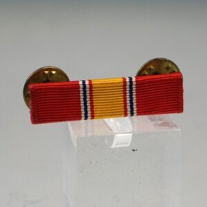 US Military Nation Defense Medal Ribbon Bar Double Clutch Back